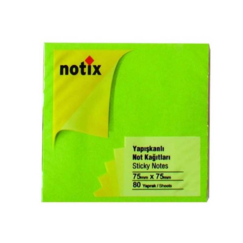 Notite autoadezive 75 x 75 mm, verde pastel, 80 file/bloc - imagine 3